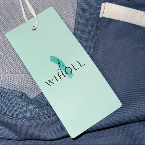 Wiholl Women’s Classic Blue & White Striped Crew Neck Sweatshirt – NWT - Picture 8 of 10